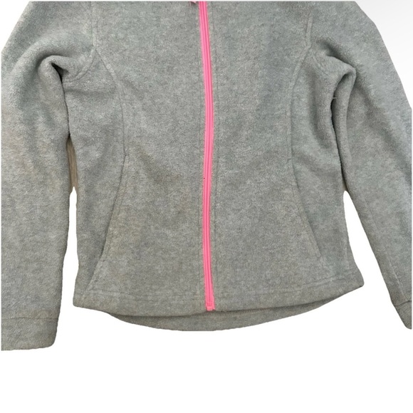 Zeroxposur Girls Grey Full Zip Hooded Fleece With Pink Zipper Size 7/8 - Picture 3 of 4